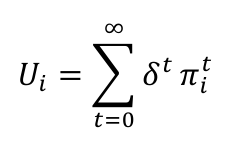 ∞ 𝑡 𝑈𝑖= ∑𝛿𝑡 𝜋𝑖 𝑡=0